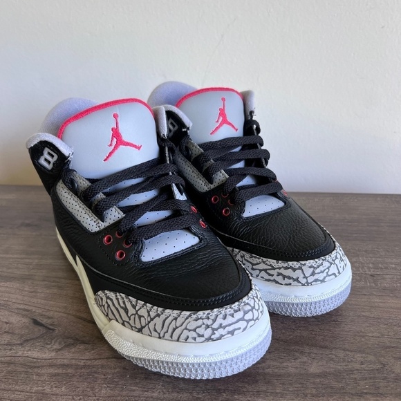 Nike Air Jordan 3 Retro OG BG Black Cement Sneaker Size 6Y or Women's 8 #B1232A - Picture 3 of 11